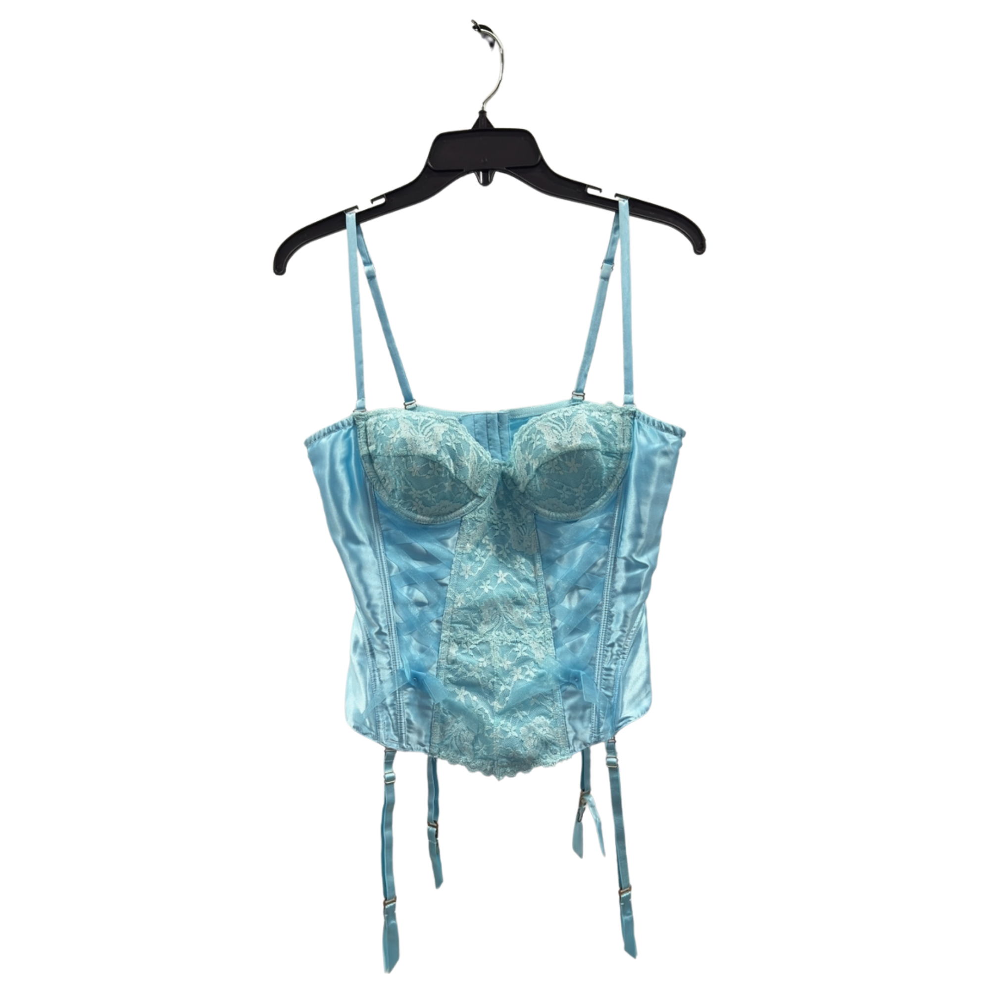 Frederick’s of Hollywood Baby Blue Lace Corset Bustier – Size 38