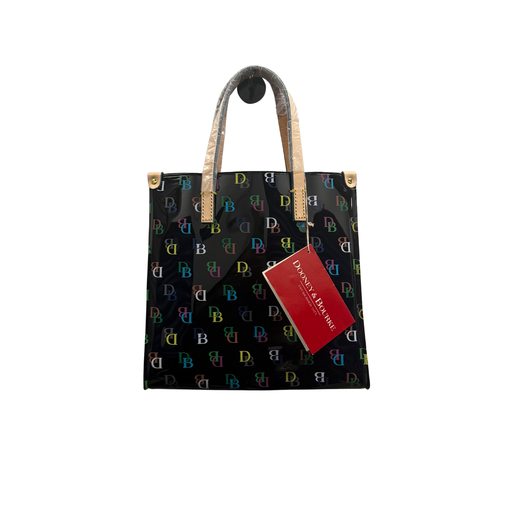 Dooney & Bourke Black Multicolor Logo Tote Bag – New