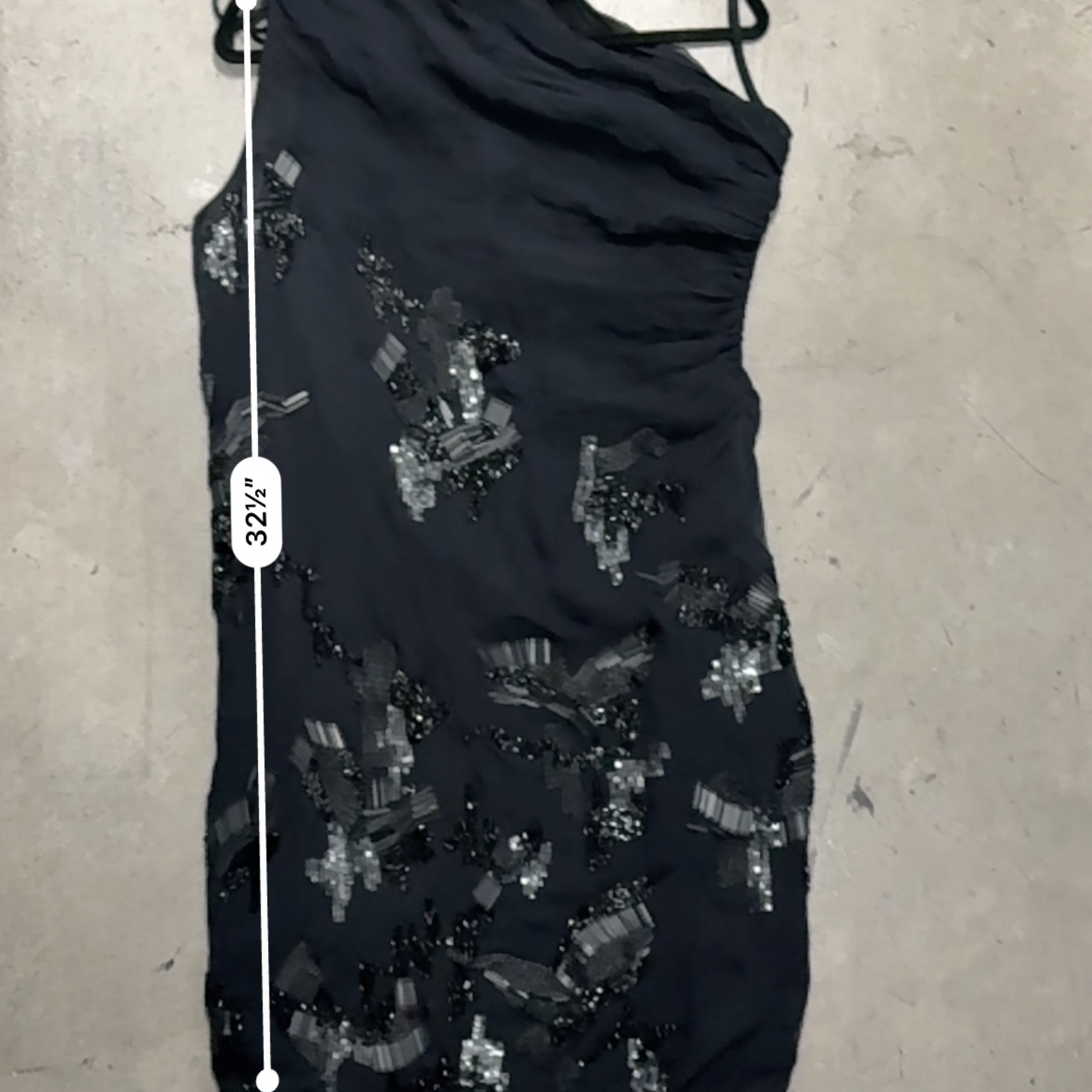 AllSaints Stallinya Silk One-Shoulder Sequin Mini Dress – M/L