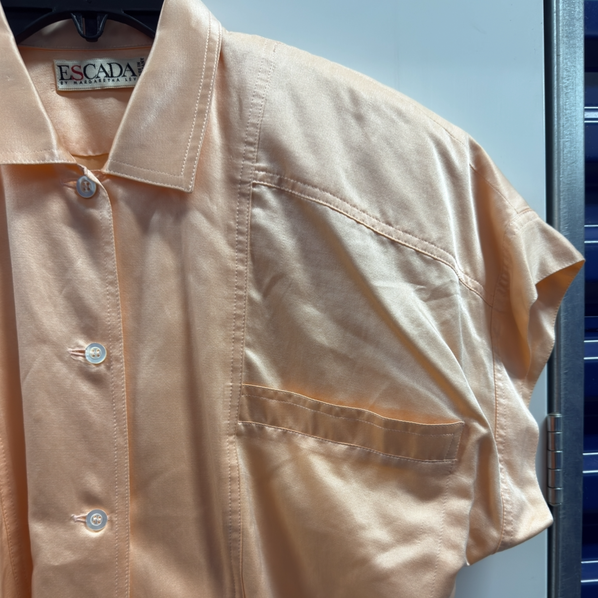 ESCADA by Margaretha Ley Peach Silk Blouse – Size 38