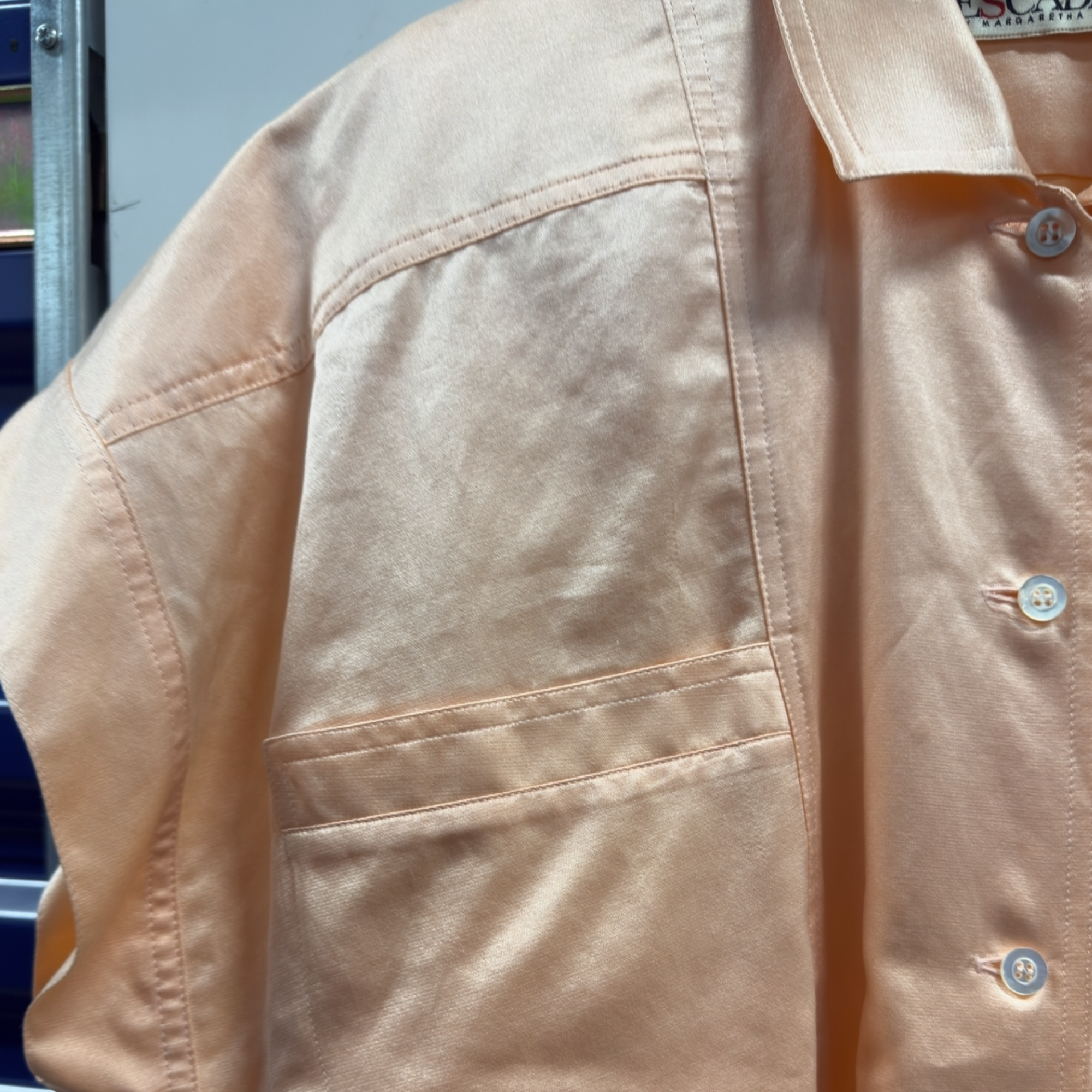 ESCADA by Margaretha Ley Peach Silk Blouse – Size 38