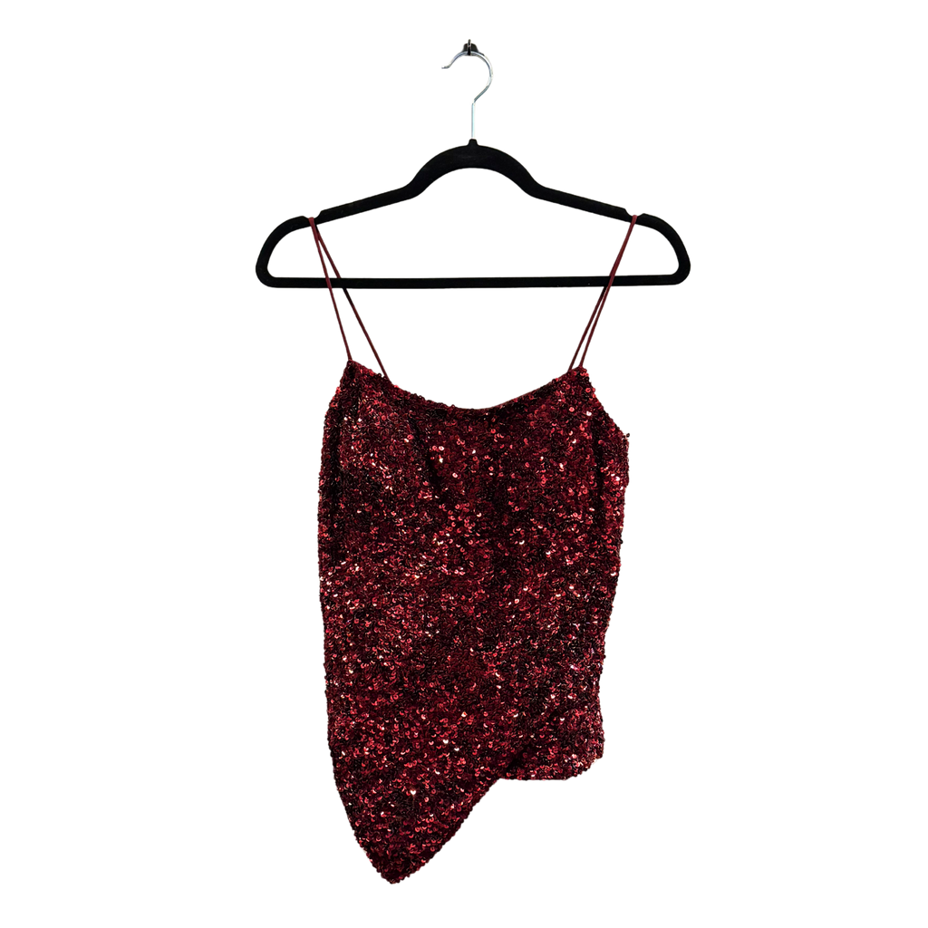 Cache Red Sequin Cami Top – Size M