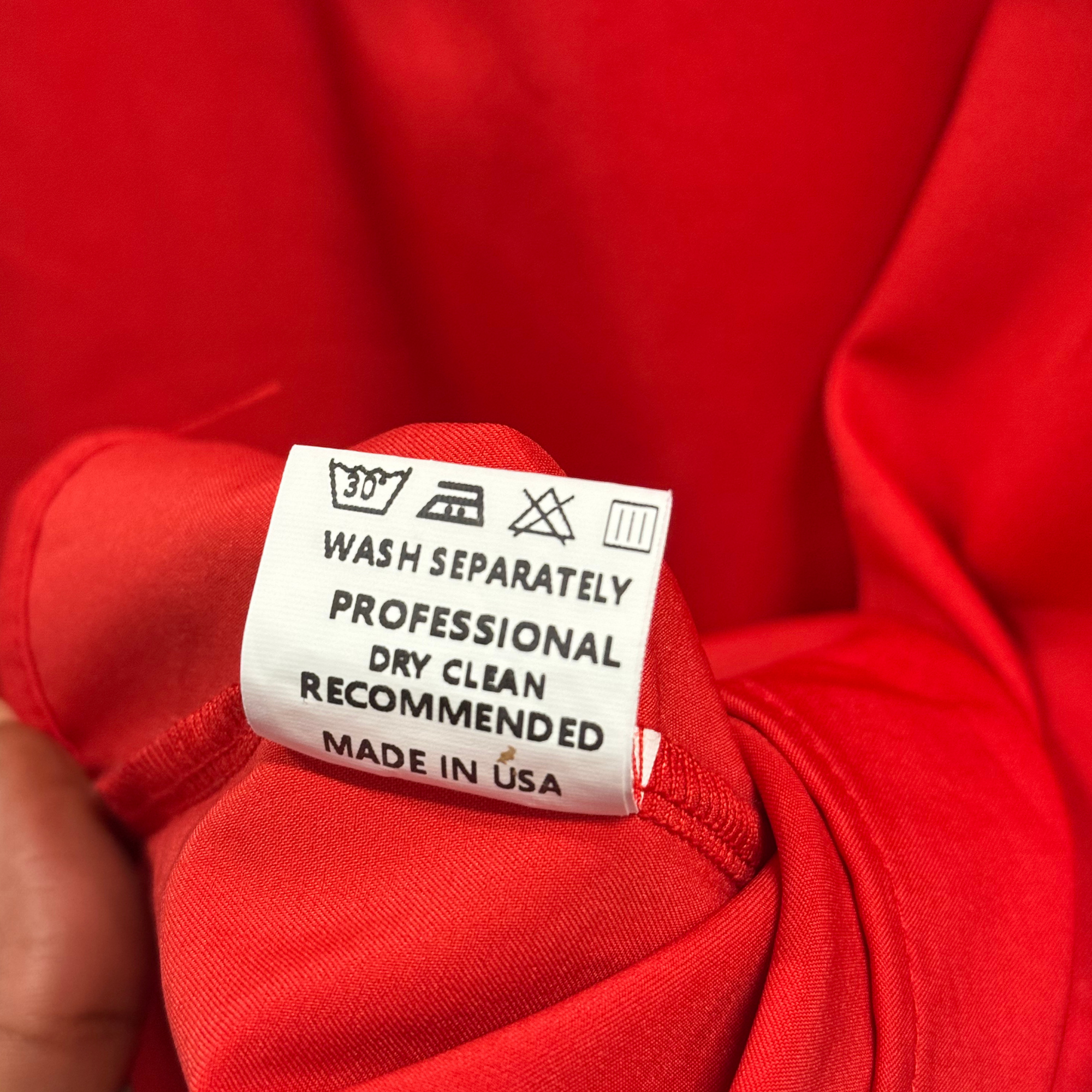 Red Embroidered Floral Top - M