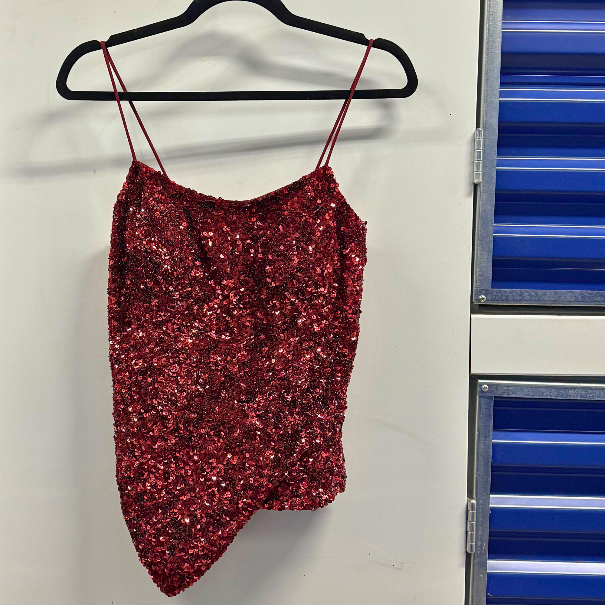Cache Red Sequin Cami Top – Size M