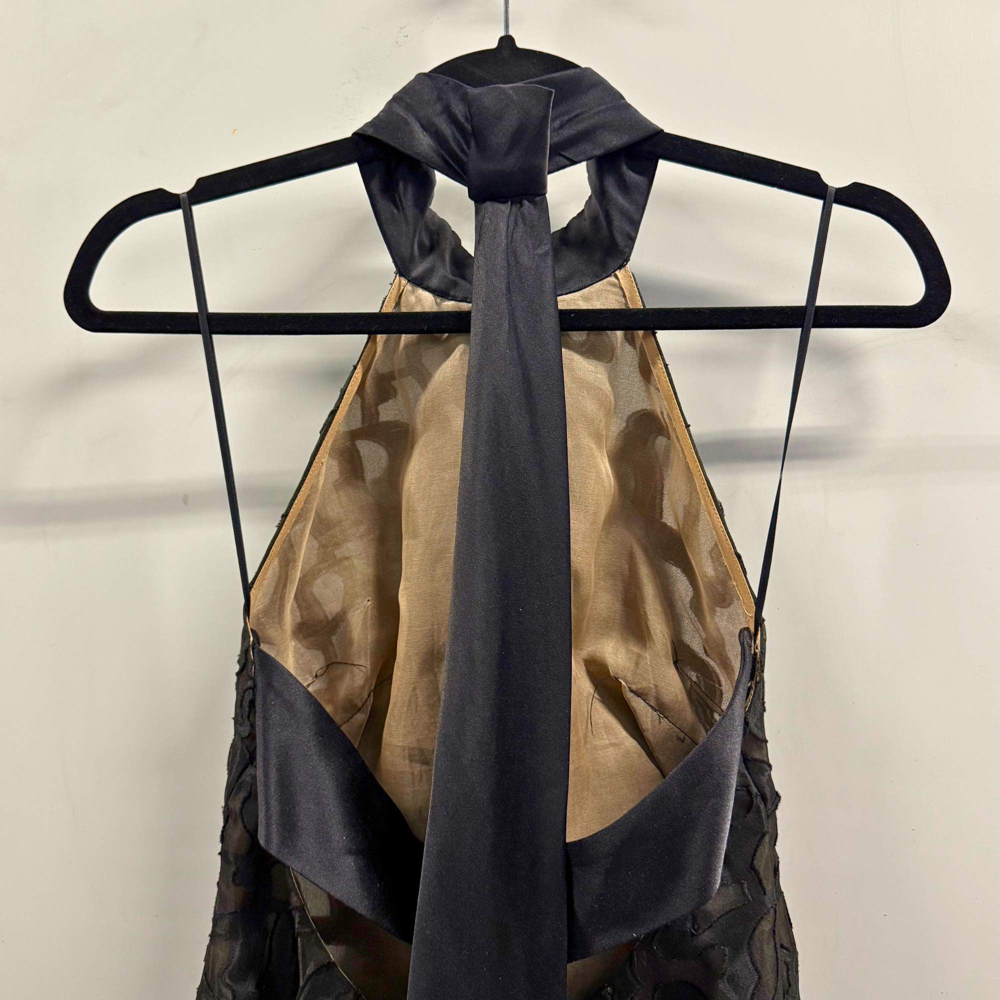 Backless Black Couture Gown Floor Sash - 2/4