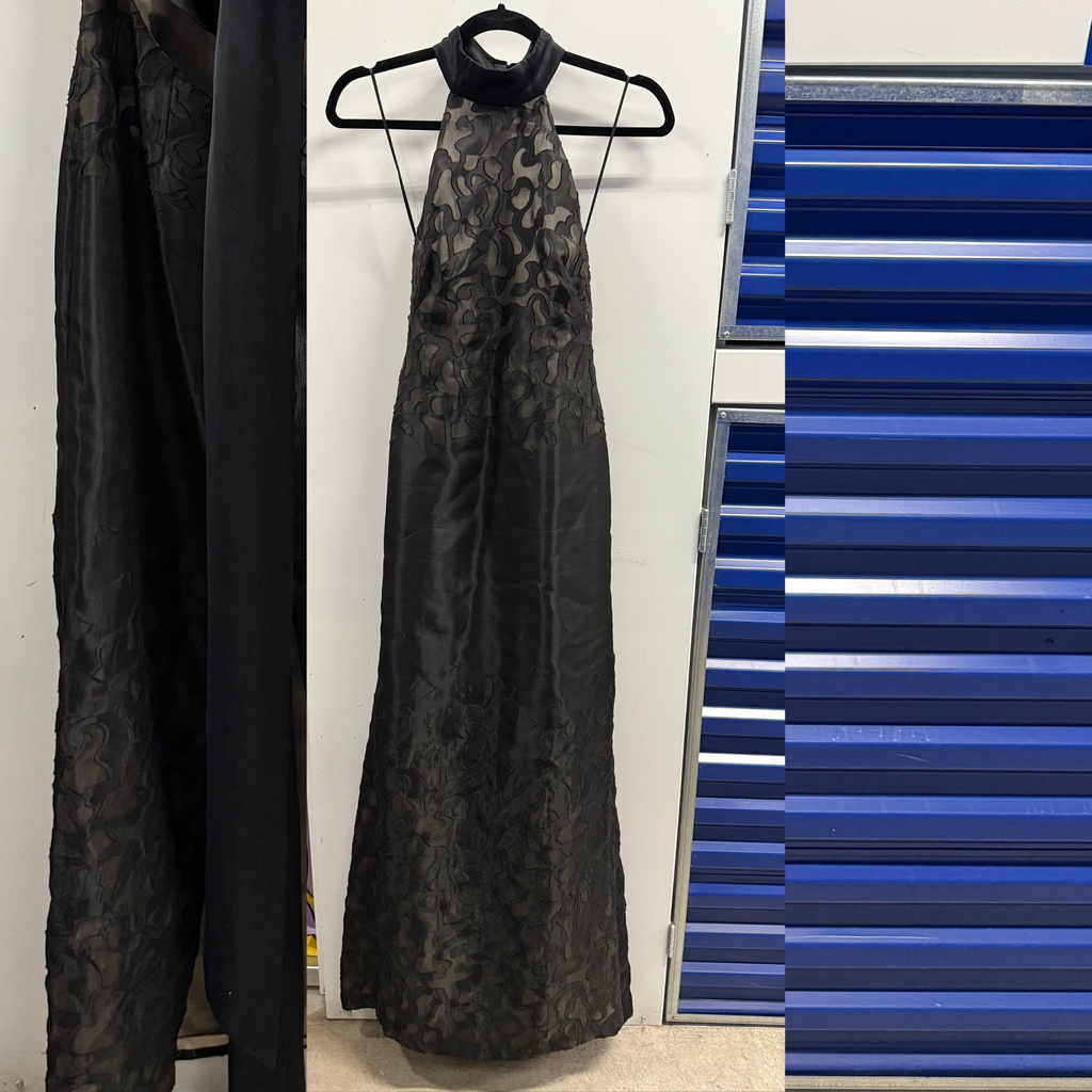 Backless Black Couture Gown Floor Sash - 2/4