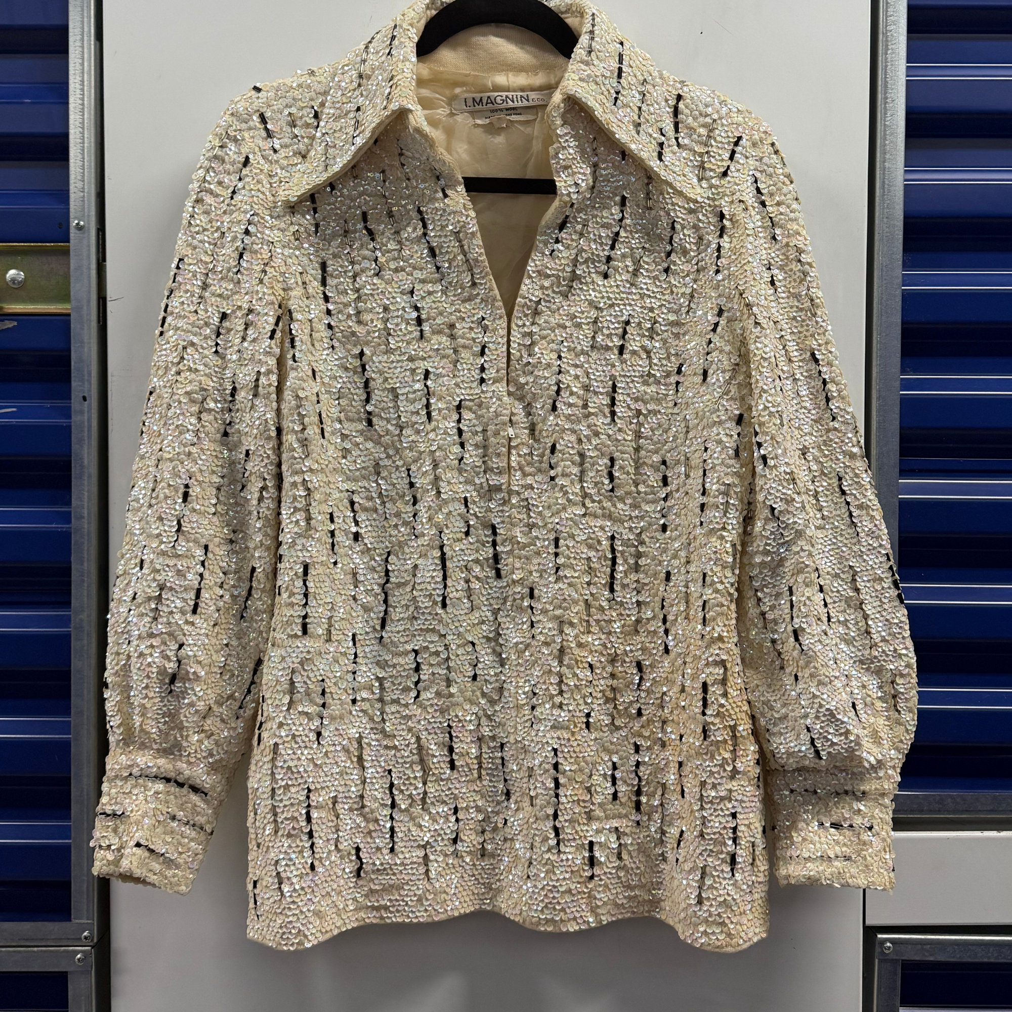 I. Magnin & Co. Sequin Disco Shirt - M