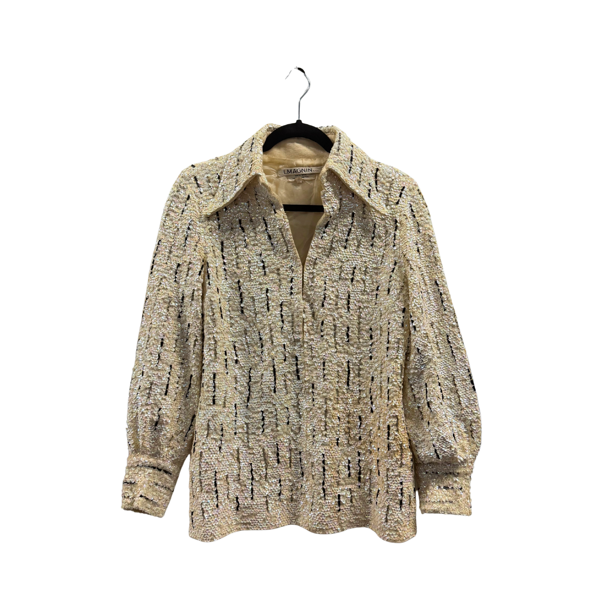 I. Magnin & Co. Sequin Disco Shirt - M